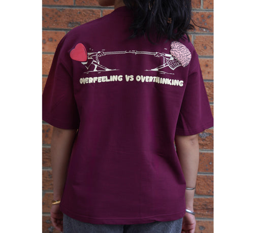 Overfeeling vs Overthinking Maroon/Beige